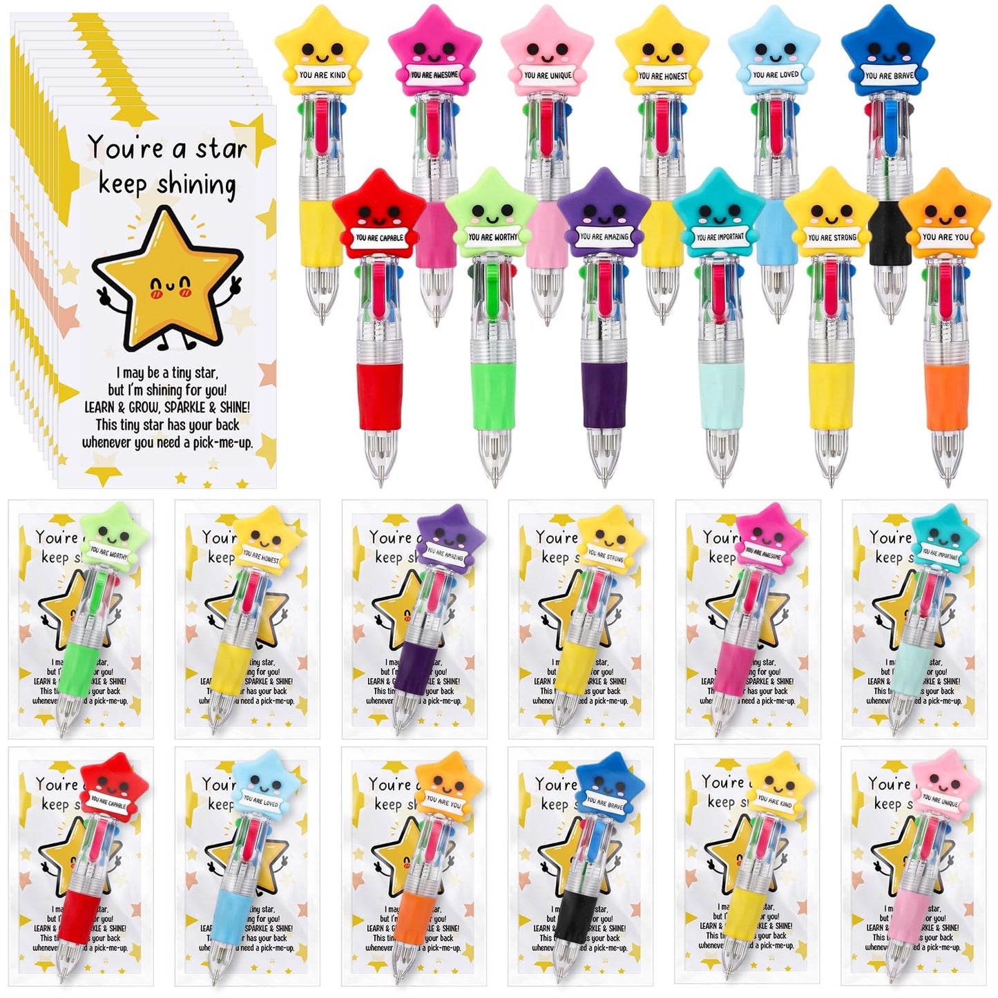 Sayglossy 24 Set Star Party Favor Pens Bulk, You're a Star Gifts with Card