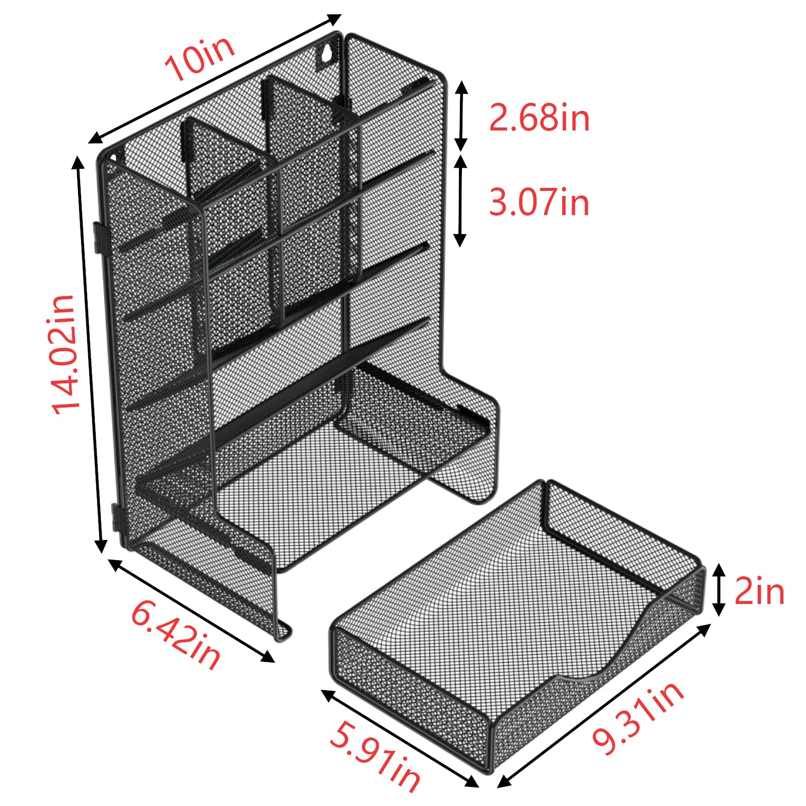BOHDK Pen Organizer for Desk, Multi-Functional Desk Organizer, Wall Mount Pen Holder with Drawer