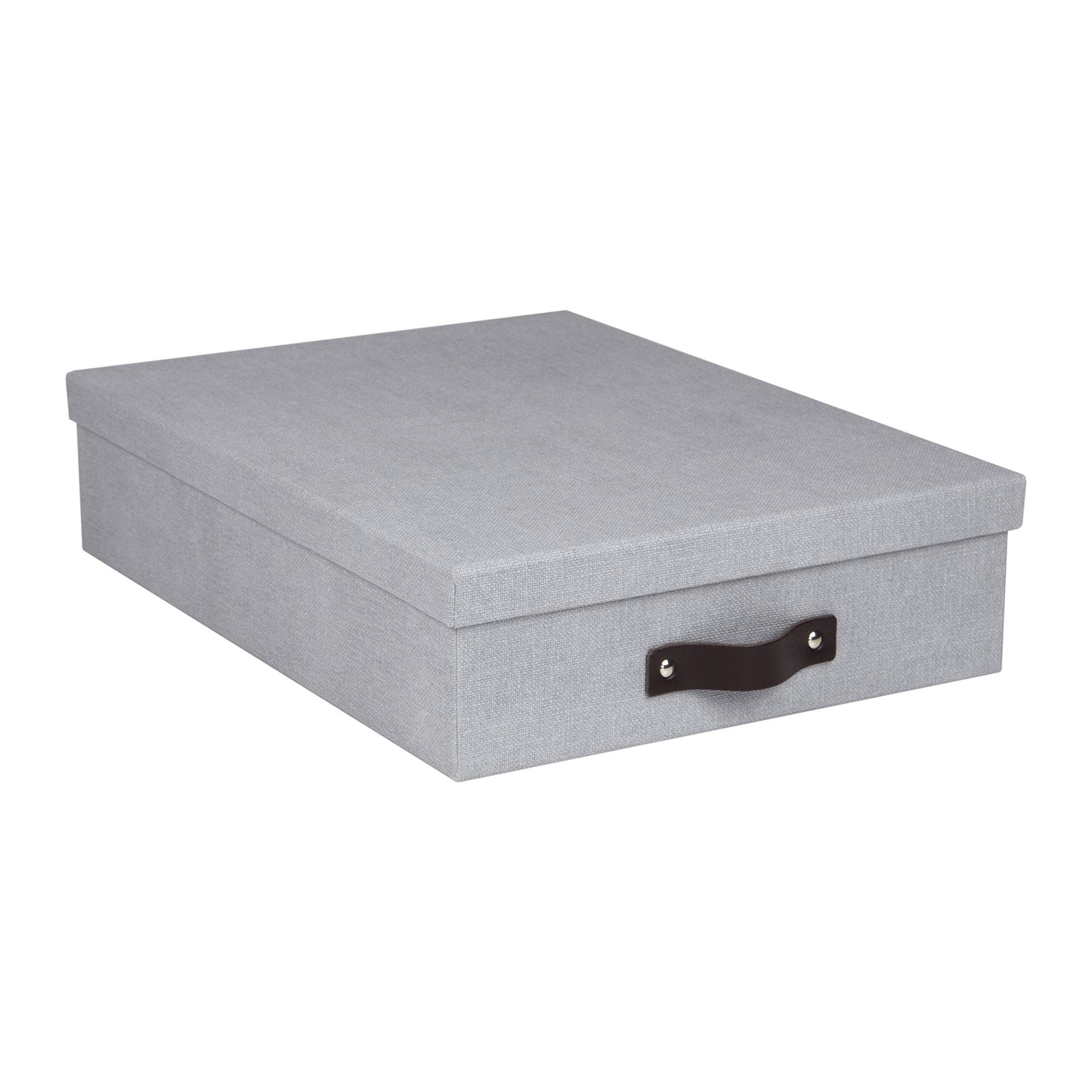 Bigso Oskar Canvas Fiberboard Document Letter Box - File Organizer Box for Important Paperwork