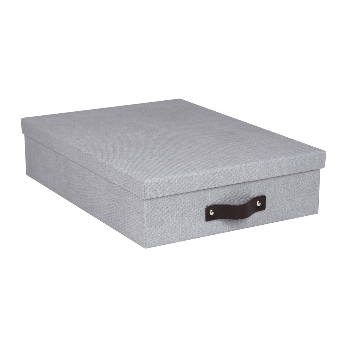 Bigso Oskar Canvas Fiberboard Document Letter Box - File Organizer Box for Important Paperwork