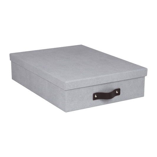 Bigso Oskar Canvas Fiberboard Document Letter Box - File Organizer Box for Important Paperwork