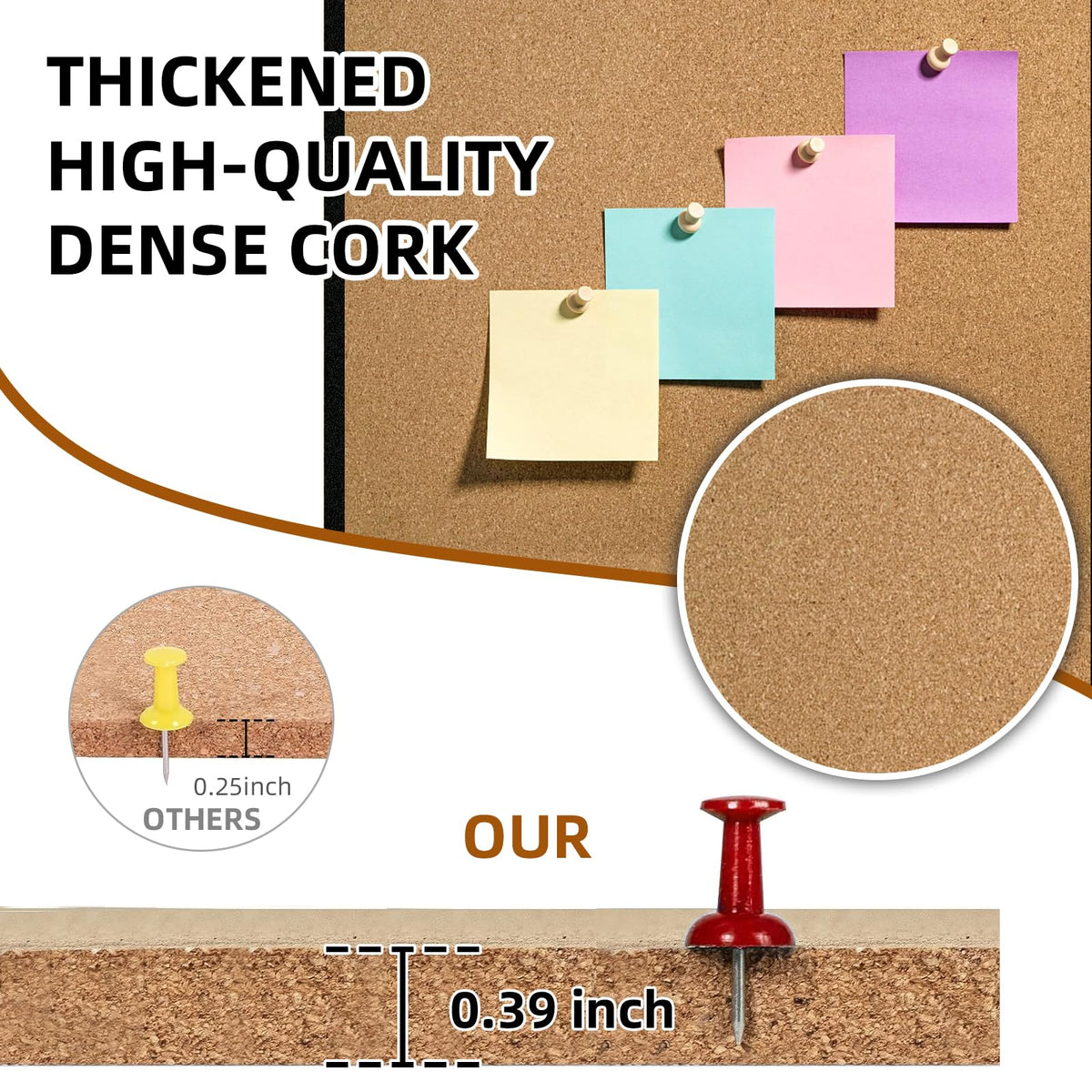 TooCust 16x24 Black Frame Cork Board for Walls - Double Sided Small Cork Bulletin Board for Office