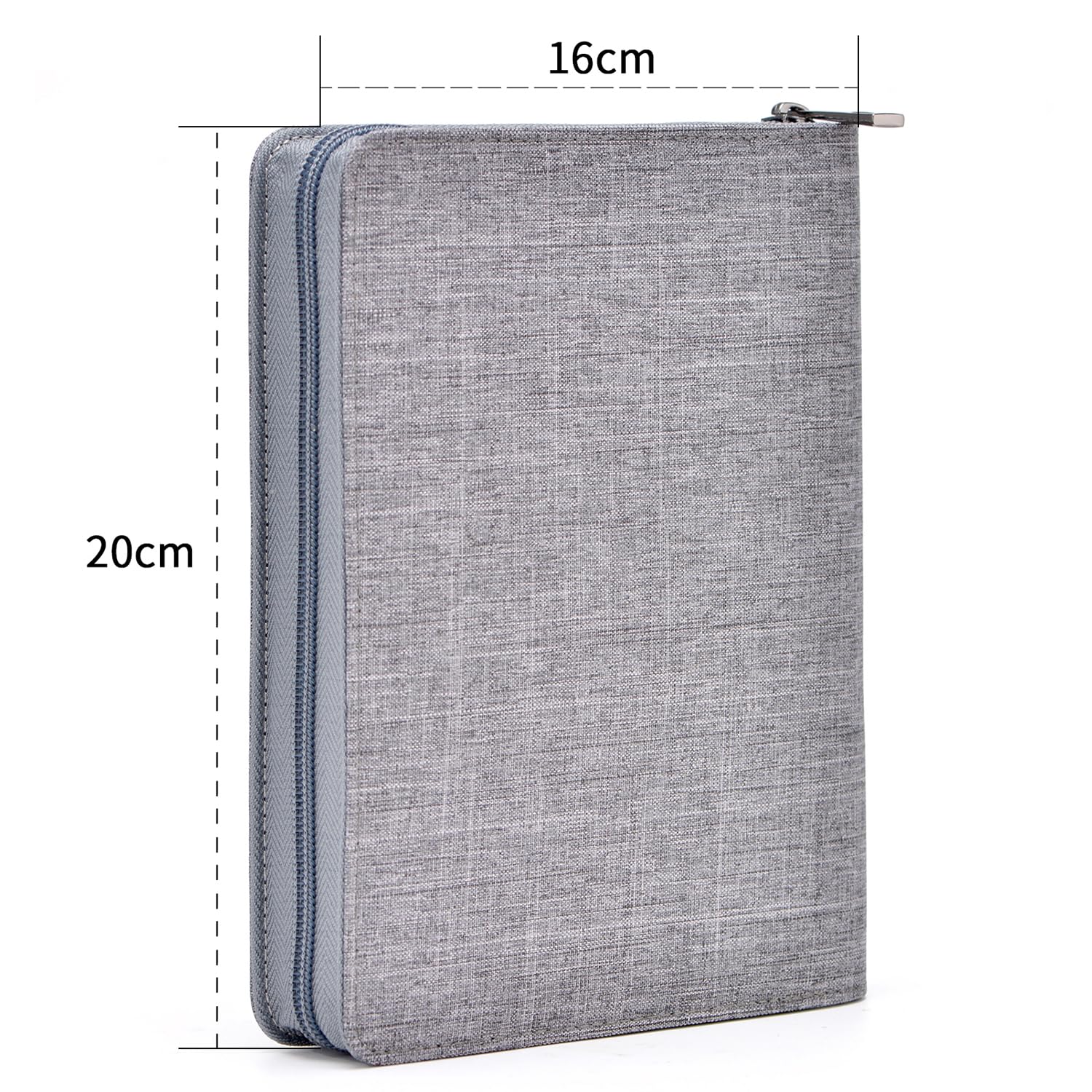 Asvine 12 Fountain Pen Case Gray Organizer Bag - Premium Waterproof Canvas Pen Display Holder