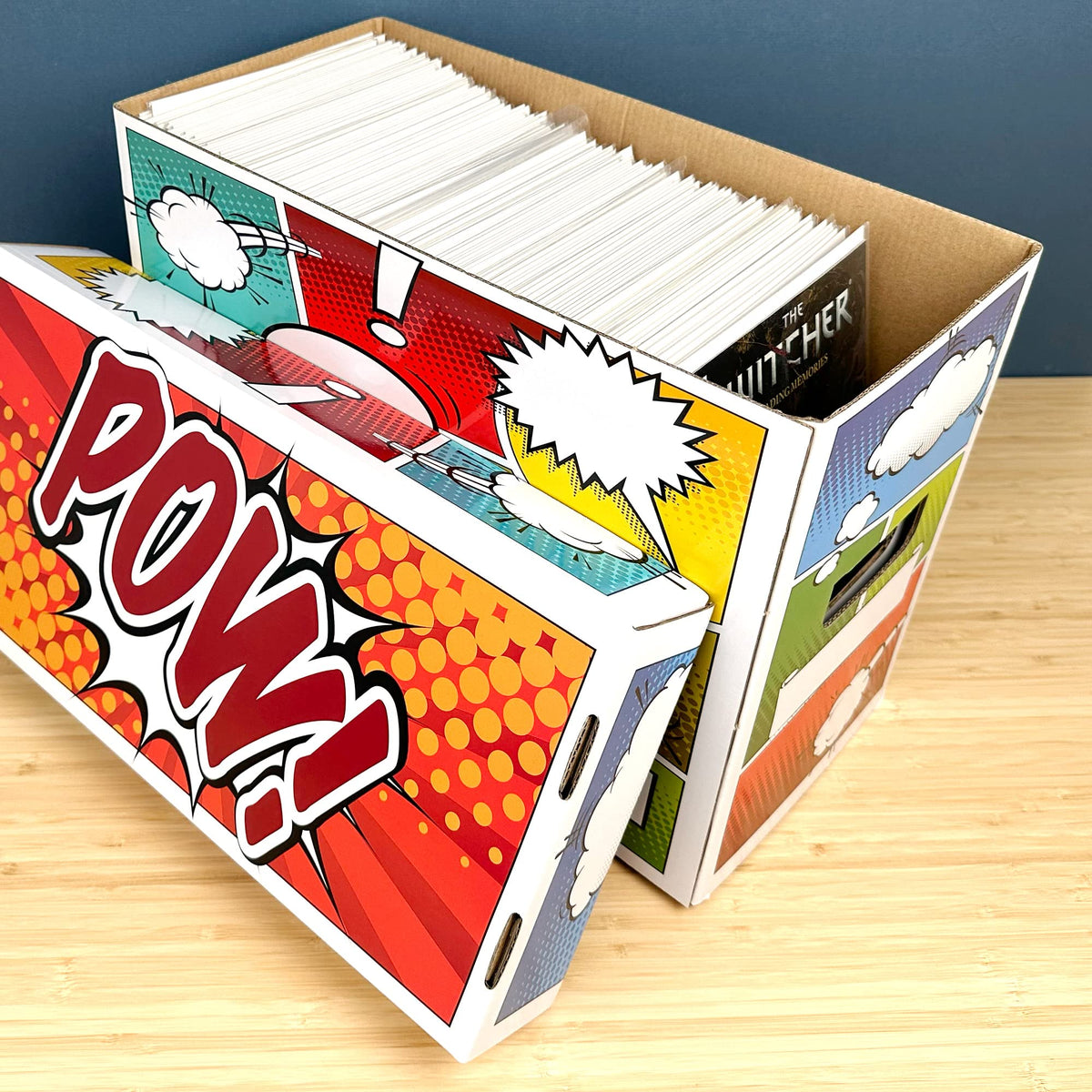 BCW Pow! Comic Book Storage Short Box - 2 Pack | Color Comic-Inspired Artwork | Holds 150–175