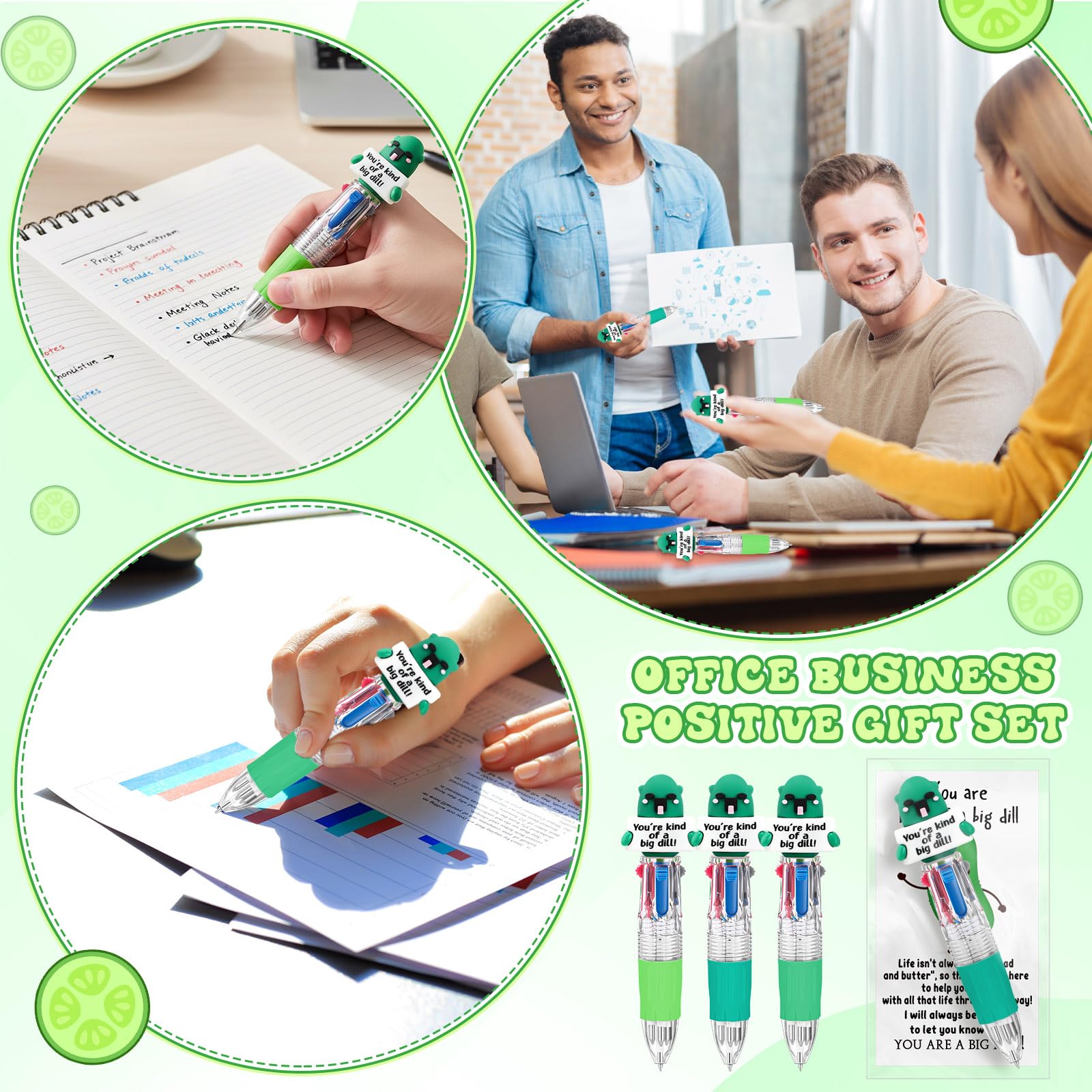 Sayglossy 24 Sets Back to School Pickle Party Favor Pens Gift Bulk
