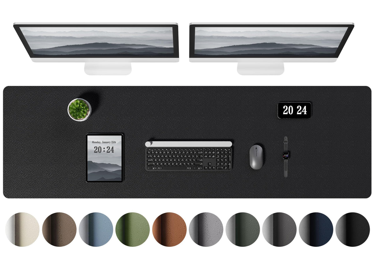 Aothia Leather Desk Pad Protector, Office Desk Mat, Large Mouse Pad, Laptop Desk Pad, Non-Slip PU