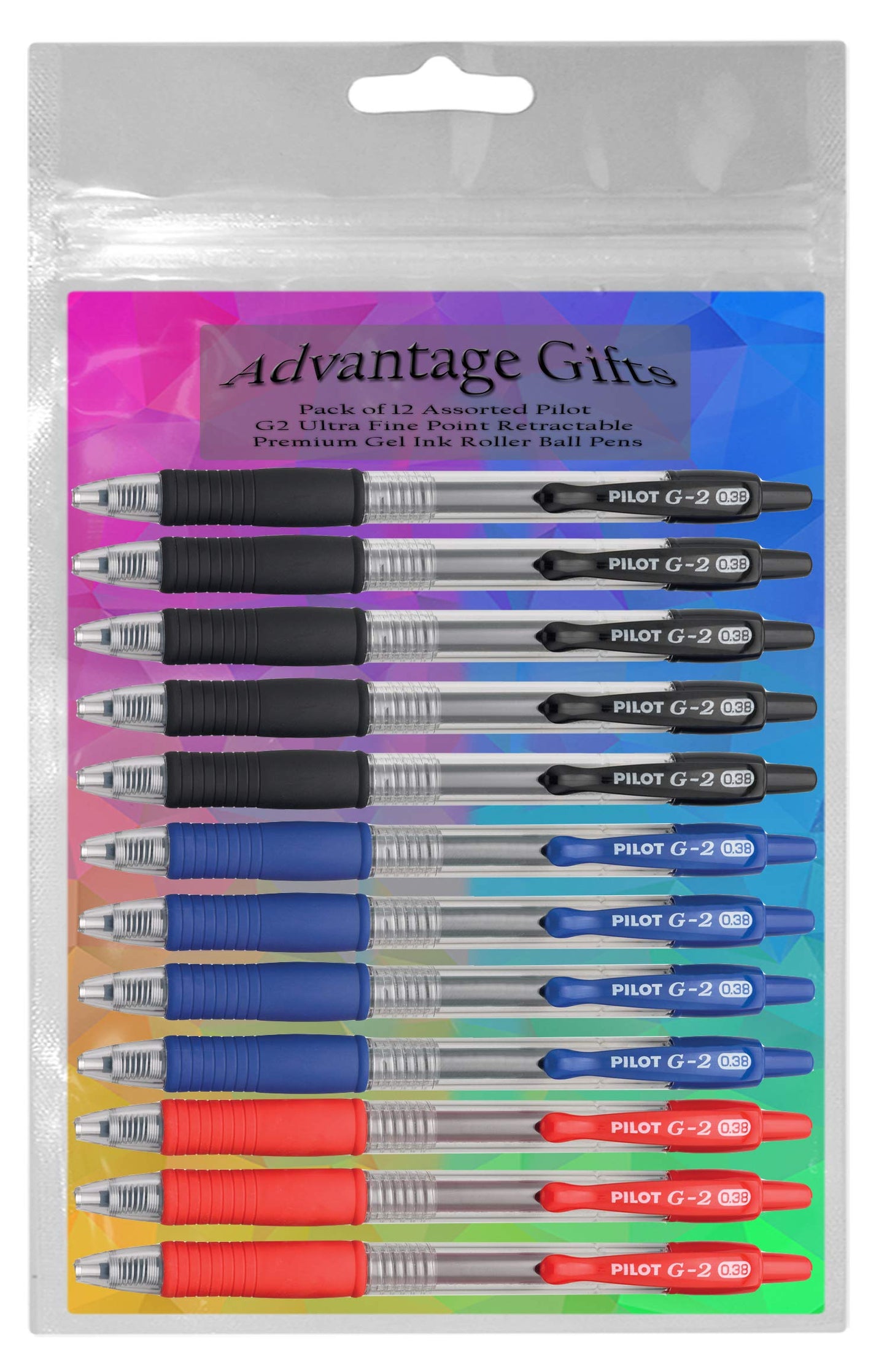 Advantage Gifts G2 Retractable Premium Gel Ink Roller Ball Pens Ultra Fine Point (.38mm)