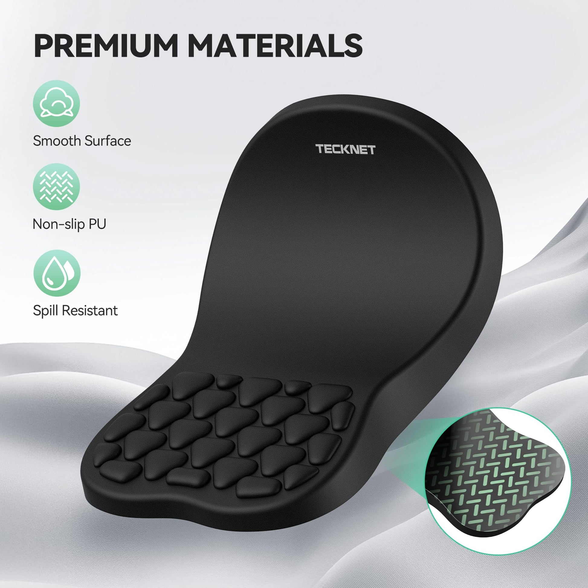 TECKNET Ergonomic Mouse Pad with Wrist Rest,Soft Comfortable Massage Design