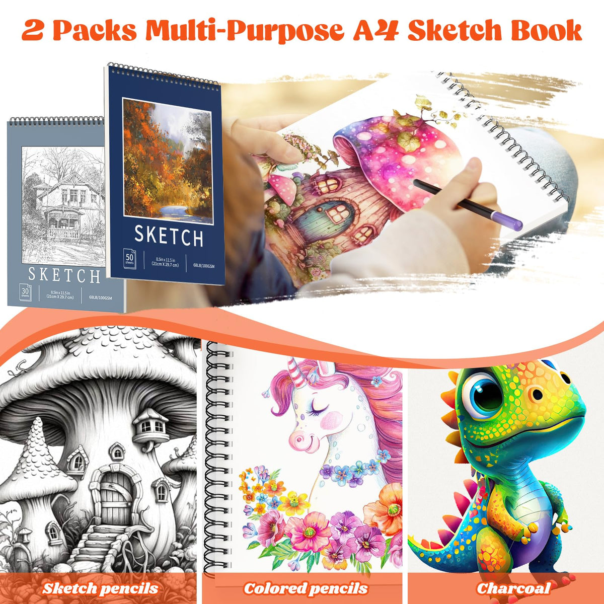 Hapikalor 156-Pack Art Kit Drawing Set with 2 Sketch Book, Crayons, Colored Pencils, Arts and