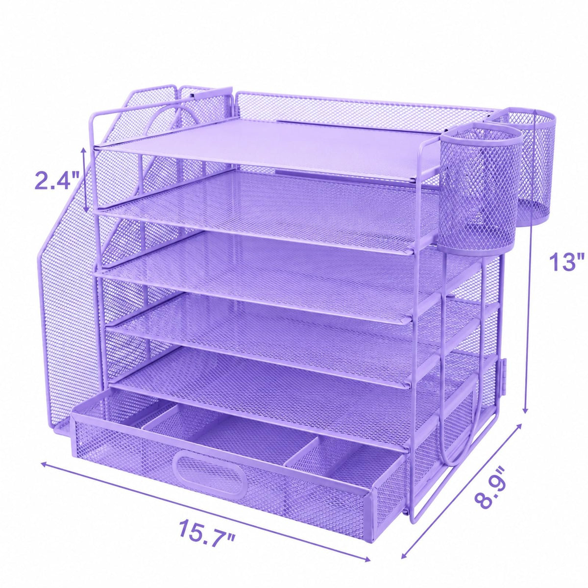 ideallife Desk Organizers and Accessories with File Holder, 6-Tier Paper Letter Tray Organiser with
