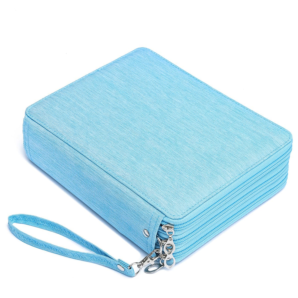 YOUNGCOL Deluxe Oxford Fabric Colored Pencil Case - 120 Slots Pencil Holder with Handle Strap Large