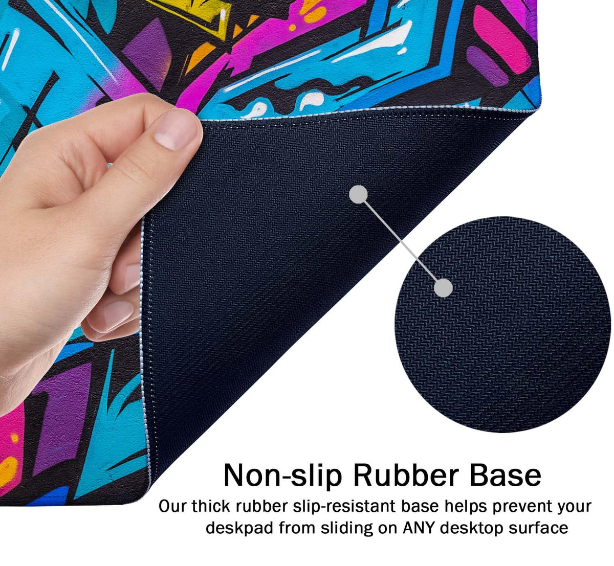 SSOIU Extended Gaming Mouse Pad - Non-Slip Water-Resistant Rubber Base Computer Keyboard Mouse Mat