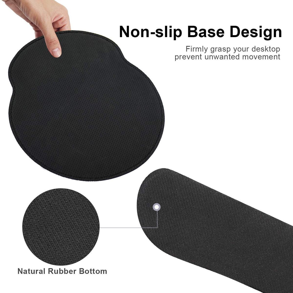 Mouse Pads with Wrist Support and Keyboard Wrist Rest Pad Set,Ergonomic PU Leather Mouse Pad for