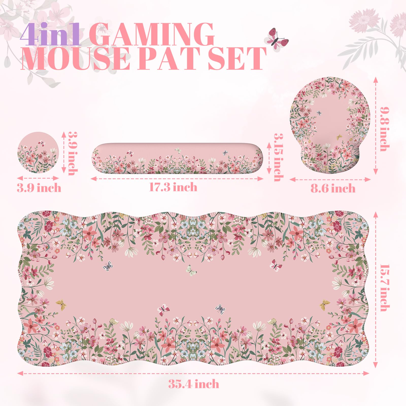 iCasso Pink Keyboard Mat 35.4"x15.7", Desk Protector for Classroom