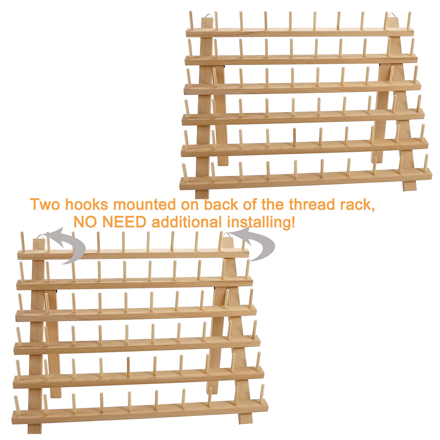 New brothread 2X60 Spools Wooden Thread Rack