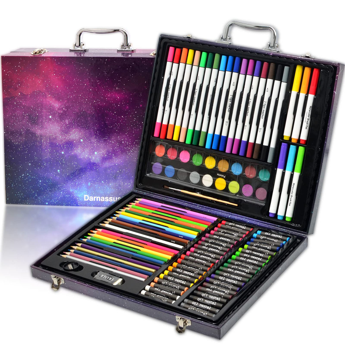 Darnassus 132-Piece Art Set, Deluxe Professional Color Set, Creating Gift Box, Art Set Crafts