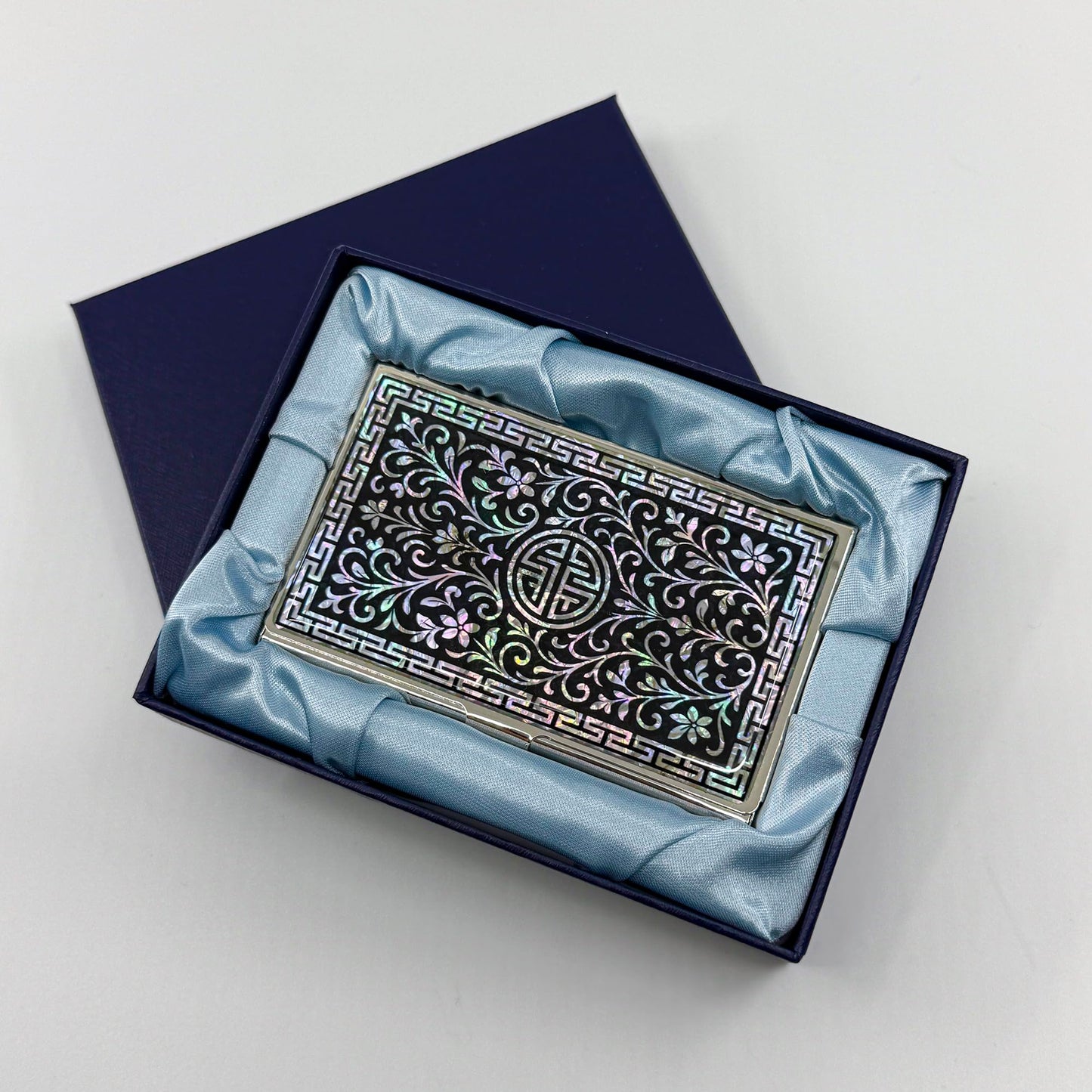 Nacreh Mother of Pearl Business Card Case Credit Id Name Holder Travel Wallet Art Painting Design