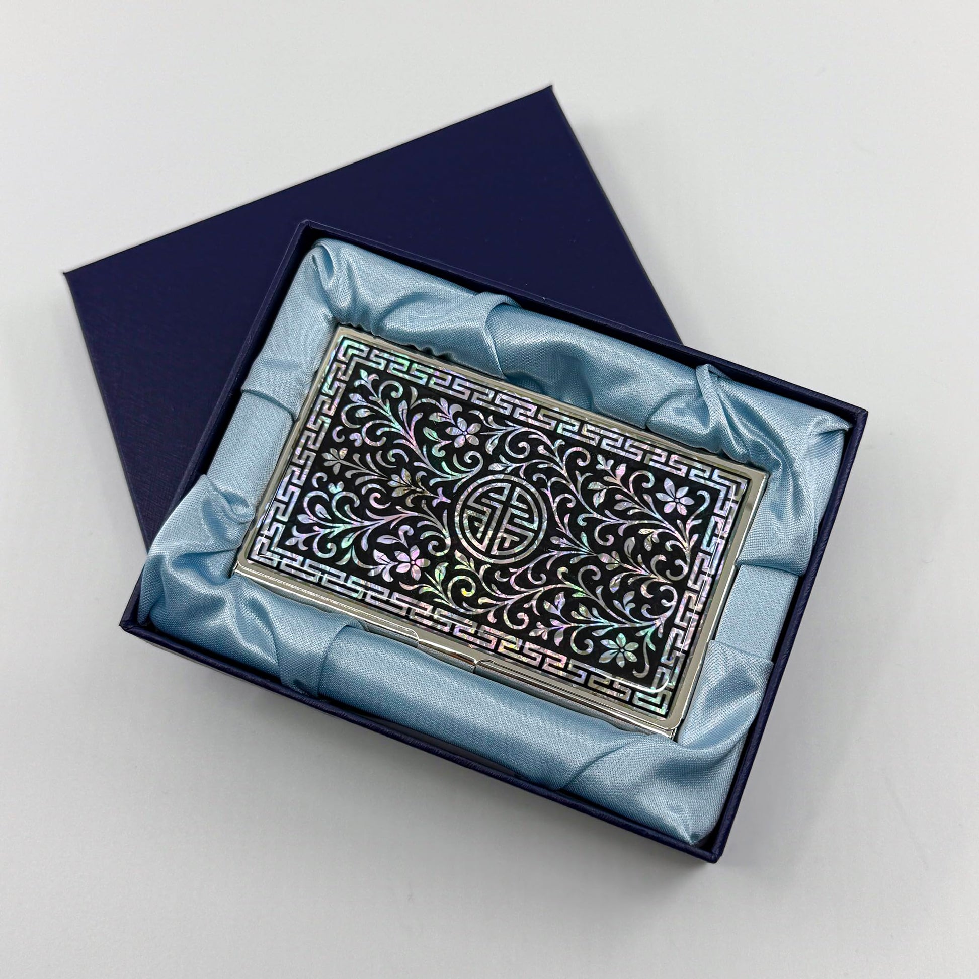 Nacreh Mother of Pearl Business Card Case Credit Id Name Holder Travel Wallet Art Painting Design