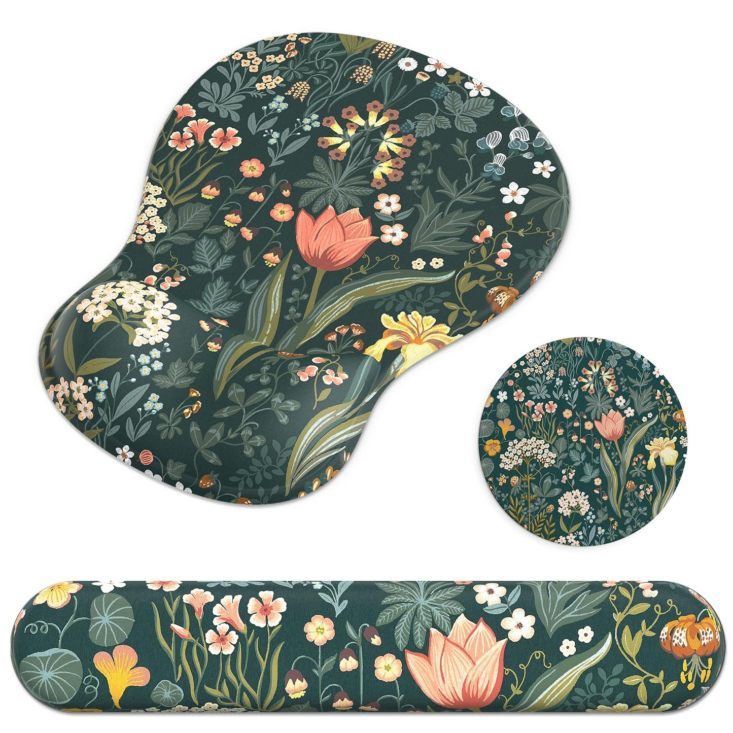 Ergonomic Mouse Pad with Wrist Rest and Keyboard Wrist Rest, Gel Mousepad