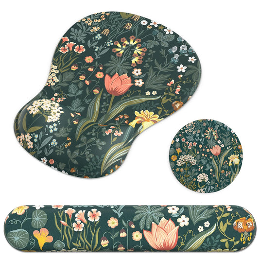 Ergonomic Mouse Pad with Wrist Rest and Keyboard Wrist Rest, Gel Mousepad