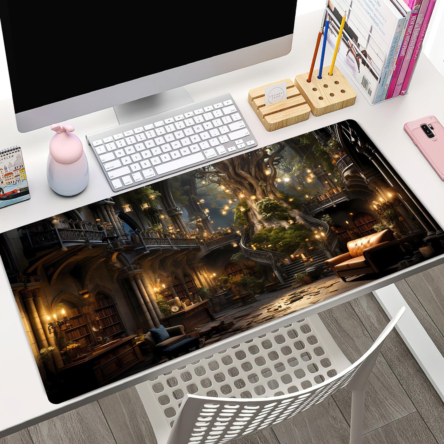 Vintage Aesthetic Desk Mat Adventure Extended Mouse Pad Large Gaming Mousepad XXL Dark Academia