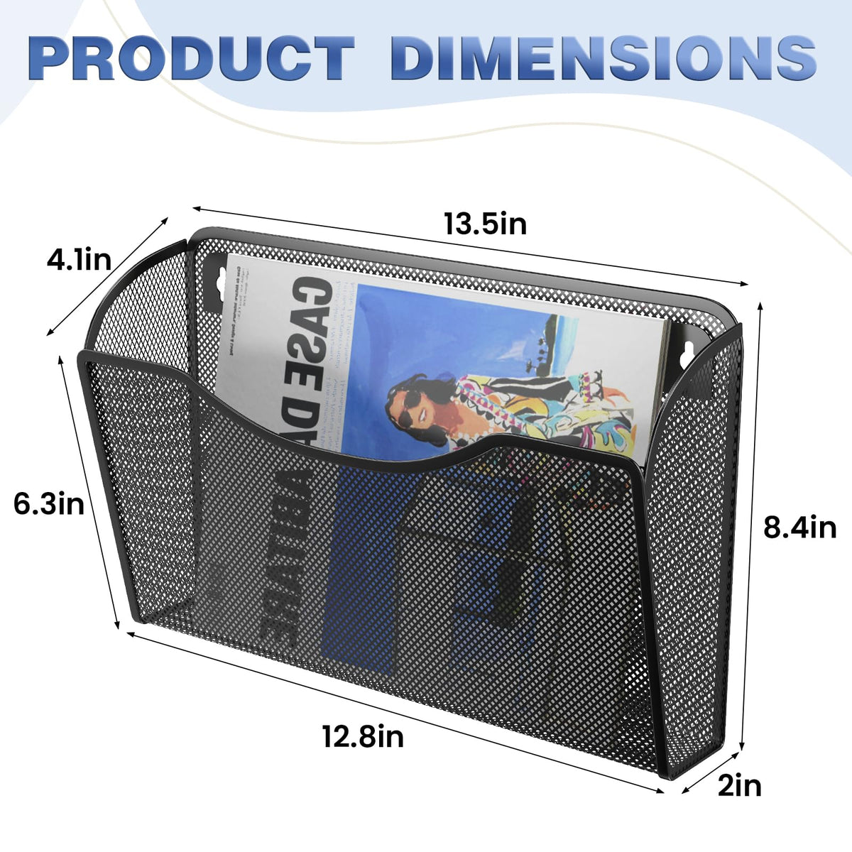 MINDEPOT Wall File Organizer, Hanging Wall File Holder, 3 Pack, Black