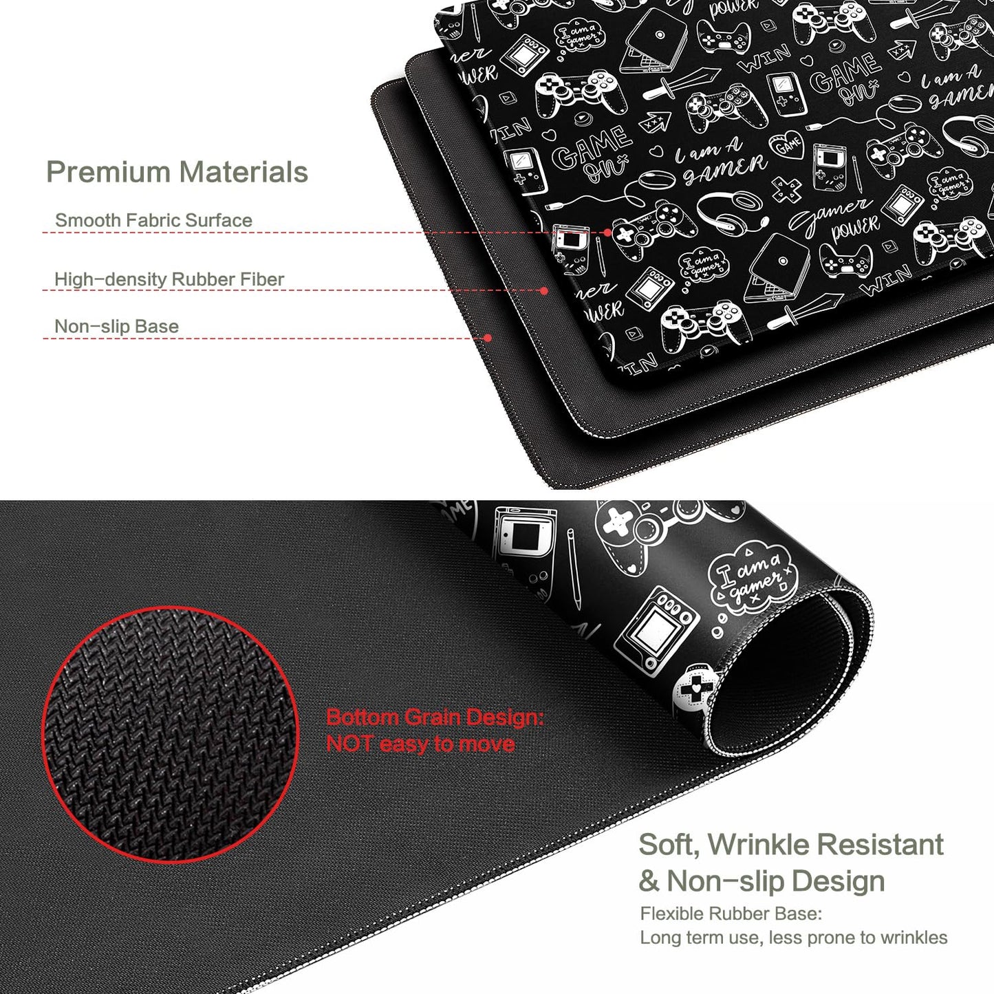 Vimorco Large Gaming Mouse Pad, Large Desk Pad Big Computer Mat Mousepad, Desk Mat Laptop Keyboard