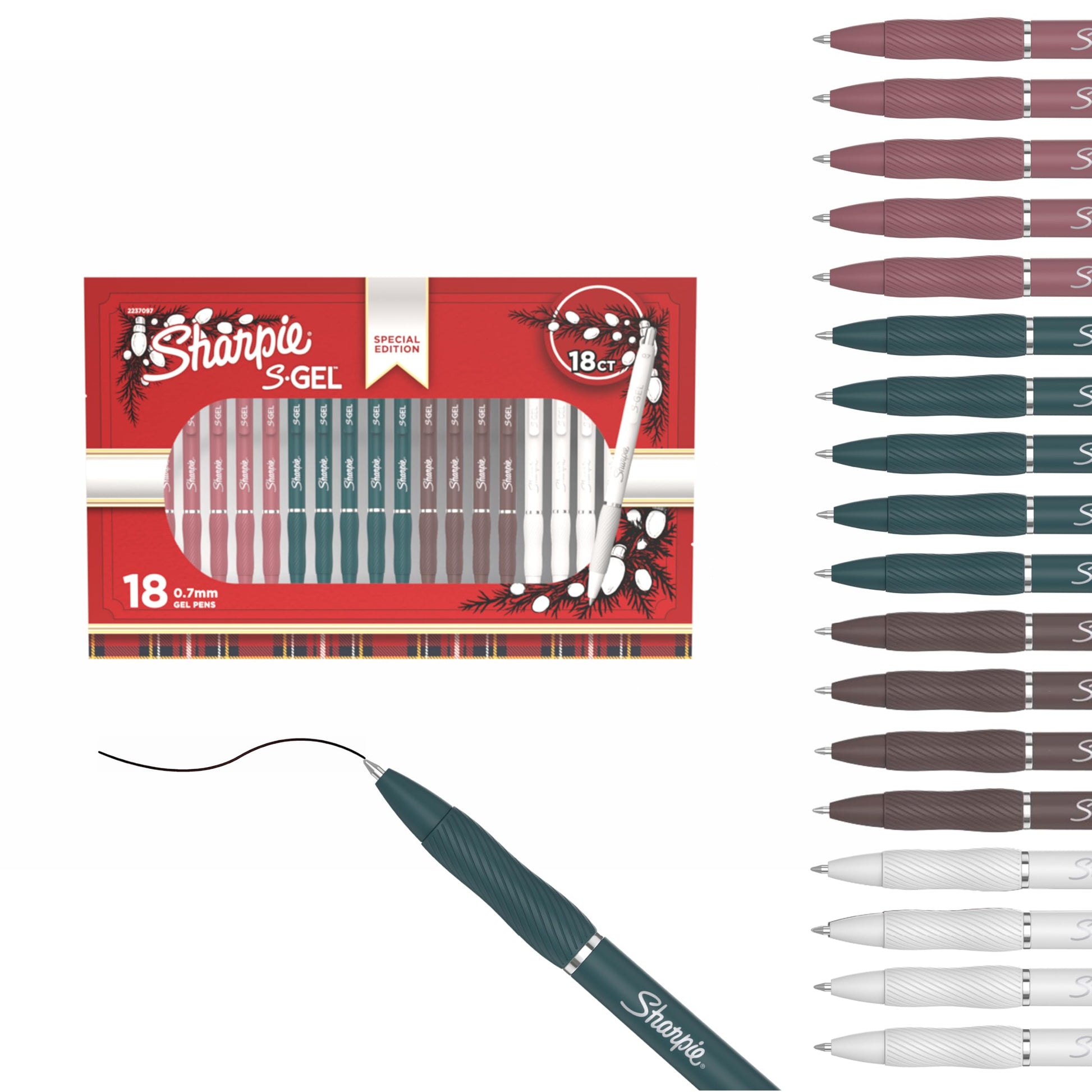 Sharpie S-Gel Pens, Special Edition Gift Pack, Assorted Barrel Colors, Medium Point (0.7mm), Black