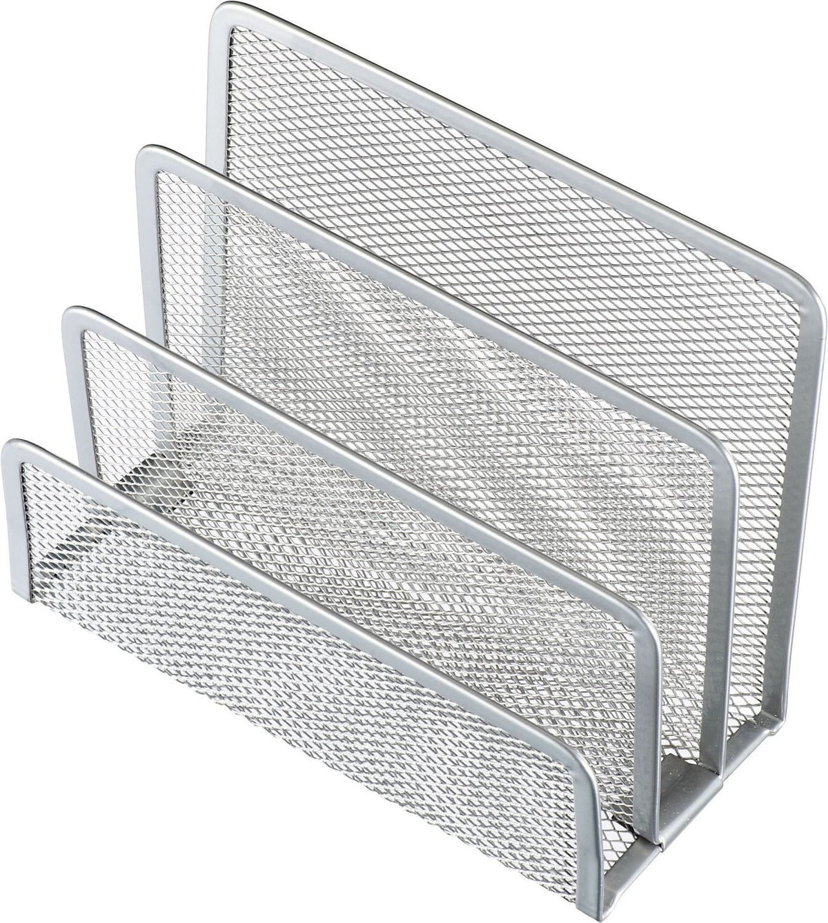 Helit H2518300 3-compartment mesh paper holder, silver