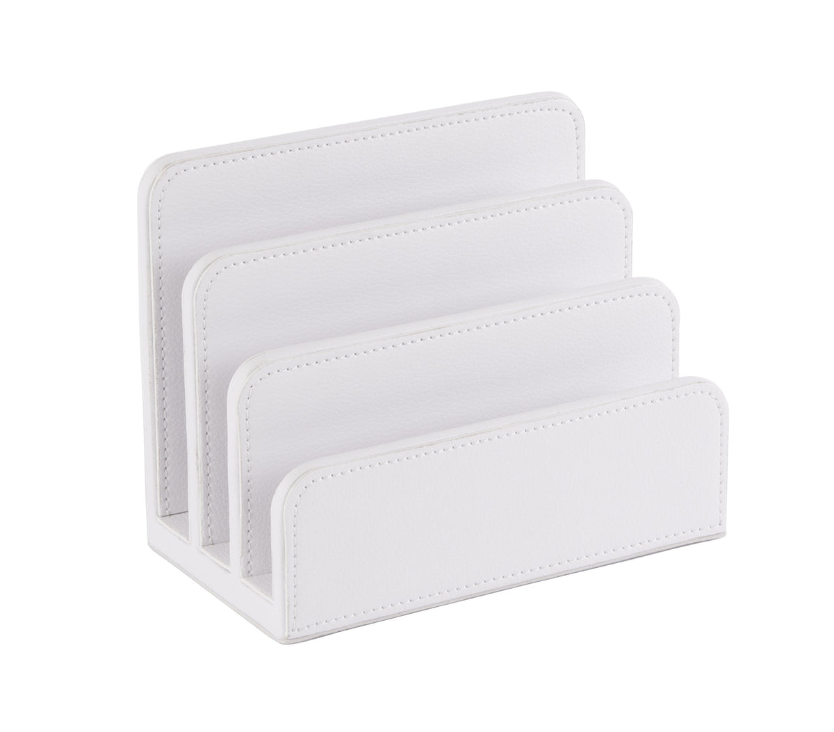 OSCO Faux Leather Mail Sorter & Envelope Organiser – Desk File Storage Stand with Display Slots