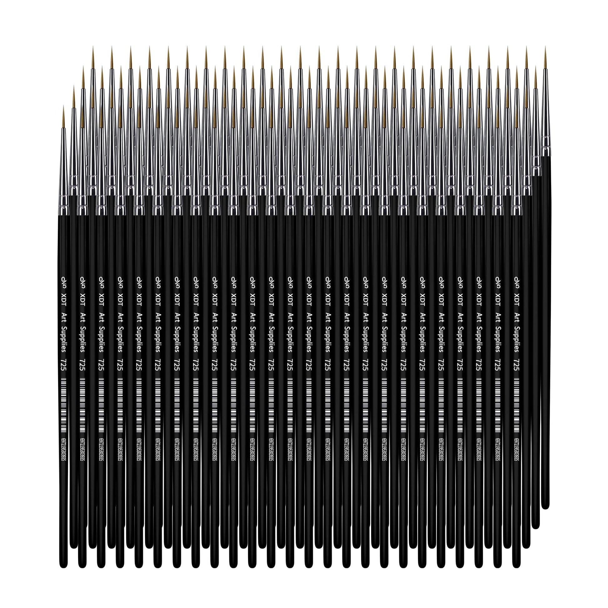 XDT#725 Fine Detail Artist Paint Brush 100 Piece Set Round Pointed Tip Paint Brush #00000 for Micro