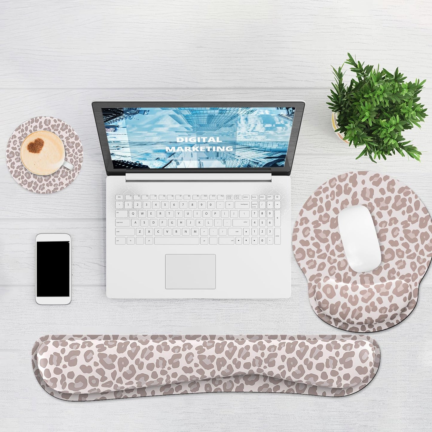 Ergonomic Mouse Pad with Wrist Rest and Keyboard Wrist Rest, Mousepad