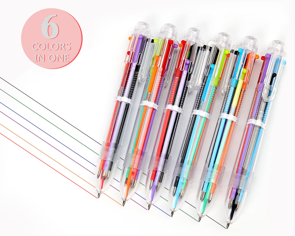 Enyeopd 48 Pack Multicolor Pen in One, Fun Pens for Kids Party Favors, Valentines Day Pen Bulk
