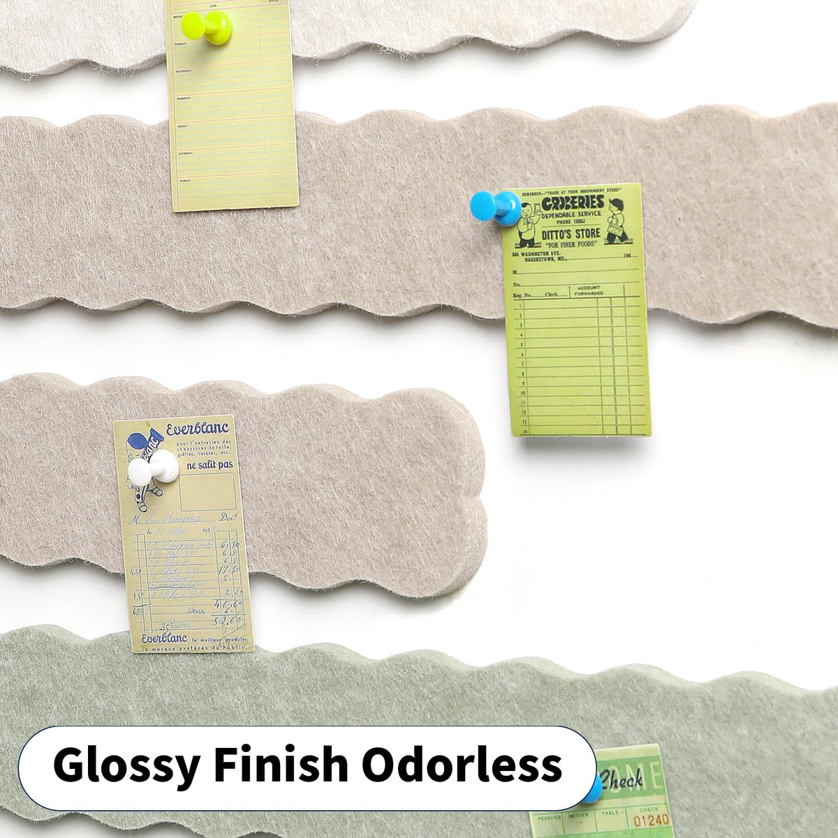 Cork Board Felt Bulletin Board 8-Pack with 50 Push Pins for Paste Notes, Photos, Schedules
