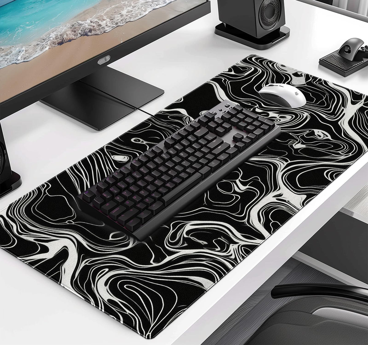 Marble Patterned XL Gaming Mouse Pad, Suitable for Office and Study Mouse Pads