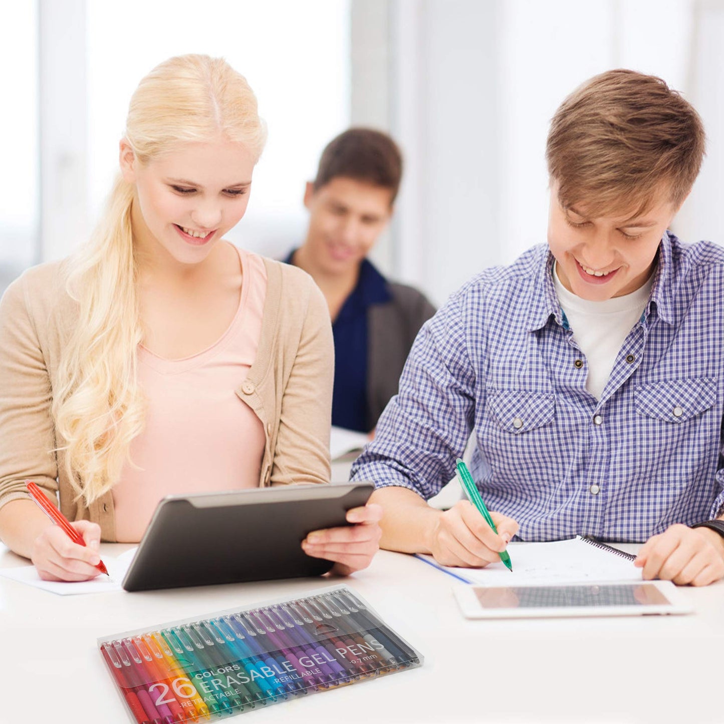 Vanstek 26 Colors Erasable Gel Pens, Retractable Erasable Pens Clicker, Fine Point(0.7), Make