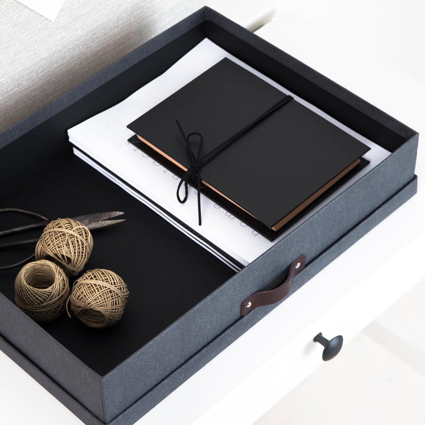 Bigso Sverker Fiberboard Legal/Art Storage Box - Scrapbook Storage Box for Papers, Photos, and More