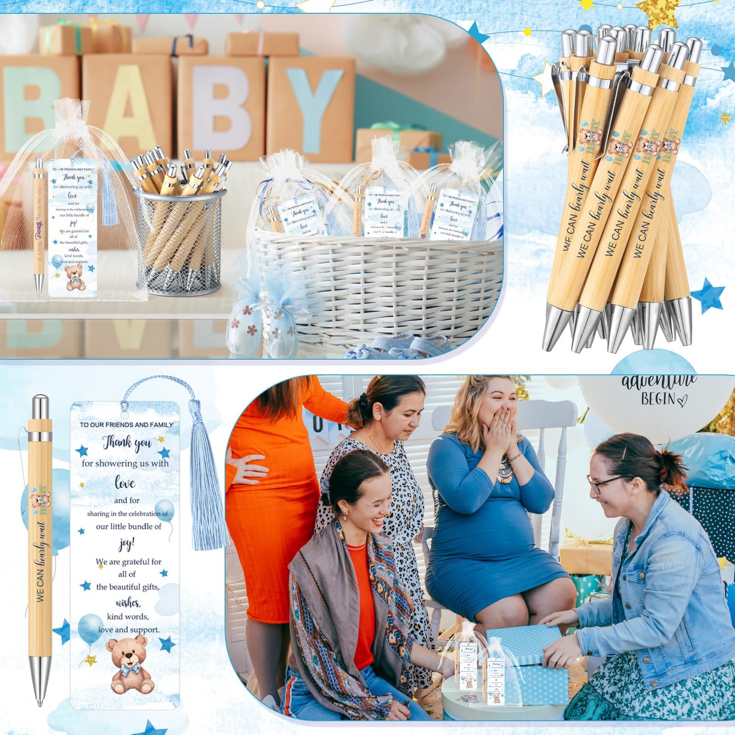 Gilprop 50 Sets Baby Shower Favors for Guests Includes 50 Baby Shower Ballpoint Pens 50 Thank You