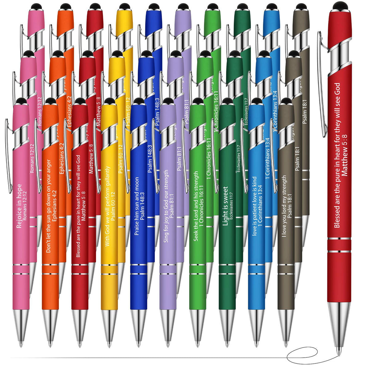 Geosar 30Pcs Christian Bible Verse Ballpoint Pen Gift Scripture, Colorful