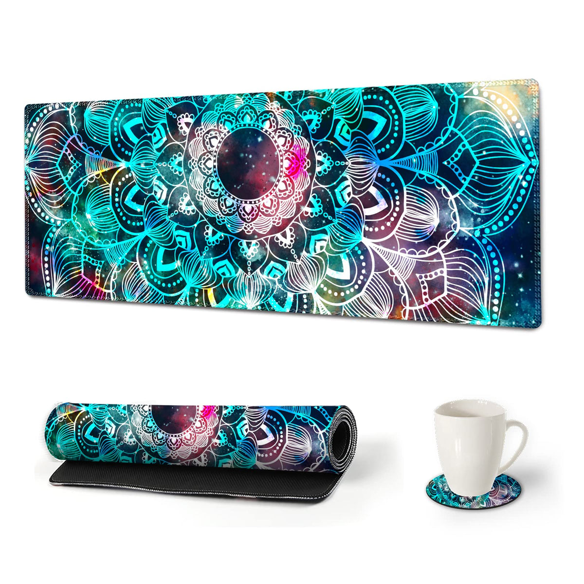 AIMSA Large Gaming Mouse Pad Extended Mouse Pad with Stitched Edge, Keyboard Mouse Mat Non-Slip