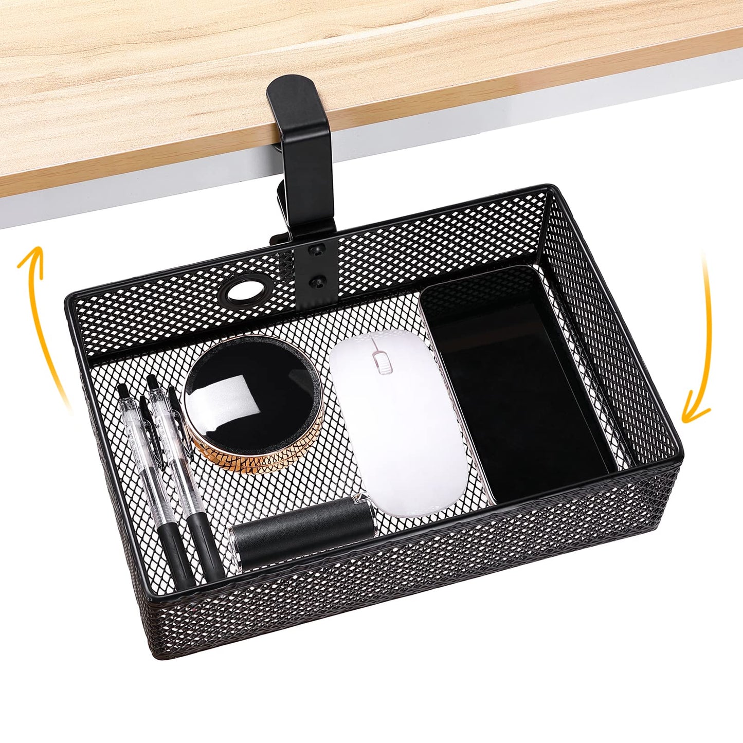 Under Desk Drawer, Clamp on Desk Organizer Hanging Desk Storage Under Table