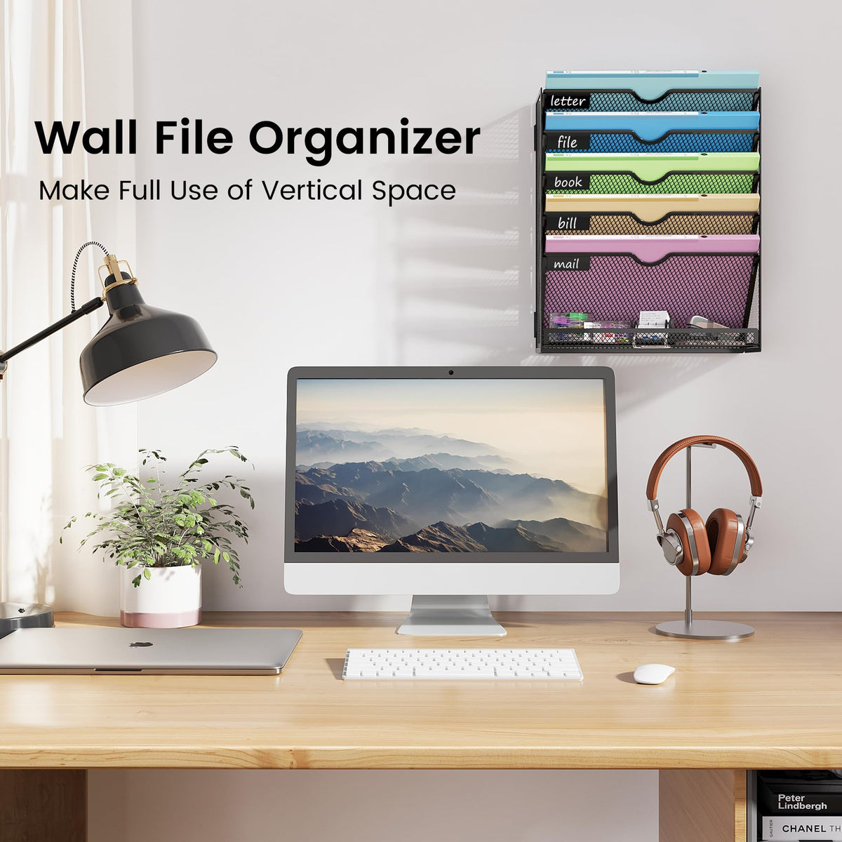 Kinkota Hanging Wall File Organizer 6-Tier Wall Mount Mail Organizer