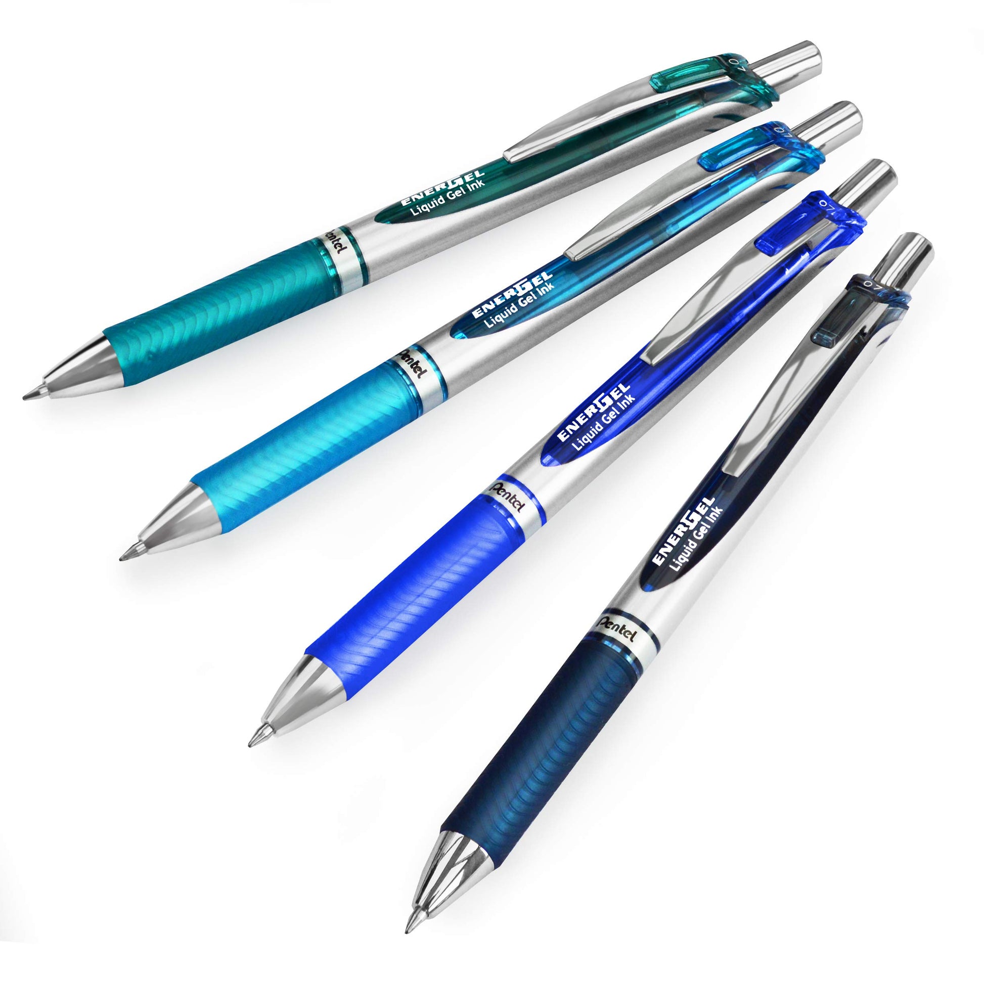 Pentel EnerGel XM BL77 - Retractable Liquid Gel Ink Pen - 0.7mm - 54% Recycled - Blue Tones - Pack