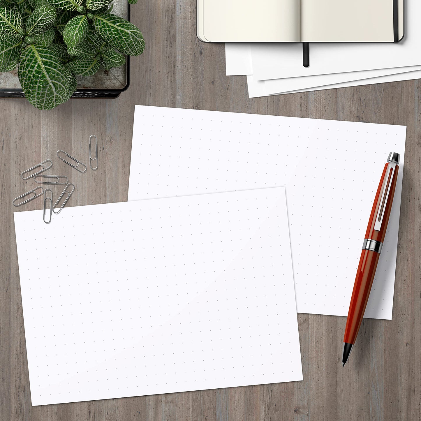321Done Dot Grid Index Cards, Large 5x7, Set of 50, 0.25" Spacing, White