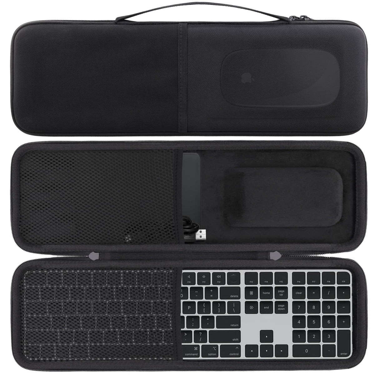co2CREA Hard Case for Apple Magic Keyboard and Numeric Keypad + Mouse,Black