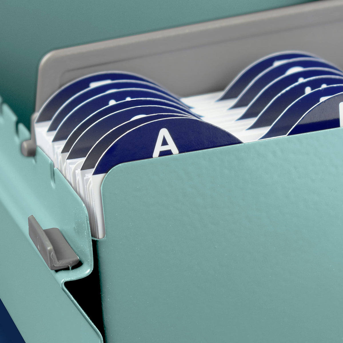 Acrimet Index Business Card Size File Holder Organizer Box Metal Base Heavy Duty (AZ Index Cards