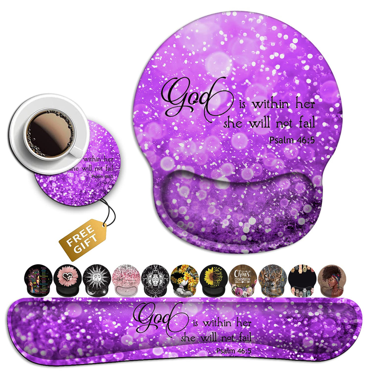 Mouse Pad with Wrist Support, Ergonomic Gel Mouse Pad Memory Foam Keyboard Wrist Rest, Suitable