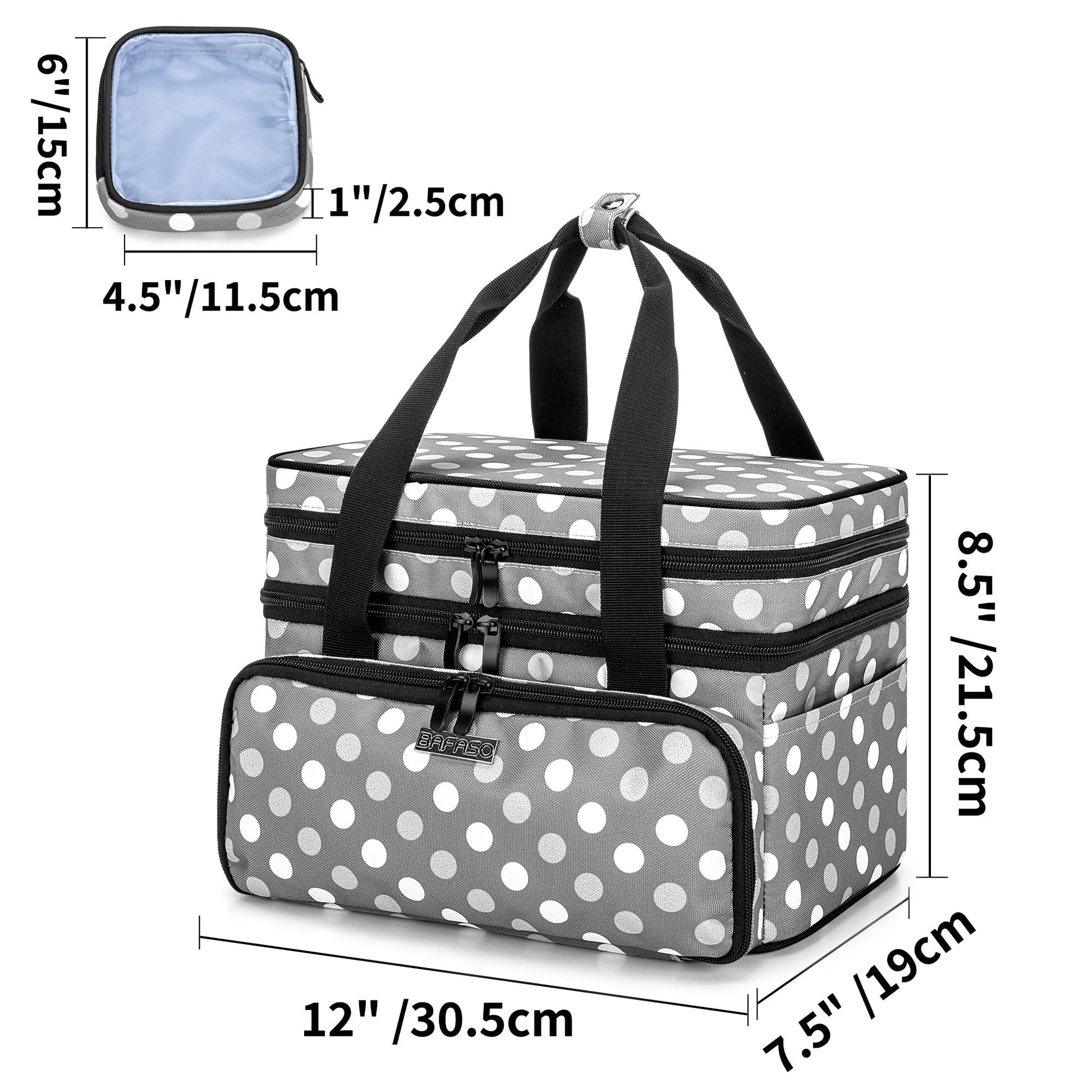 BAFASO Double Layer Sewing Accessories Organizer, Polka Dots