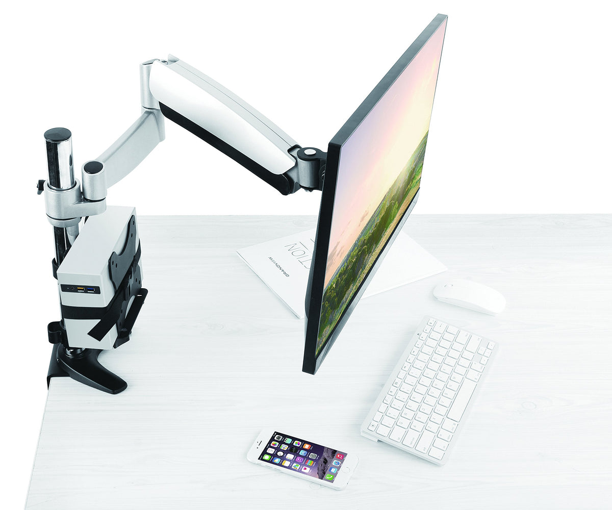 ICY BOX Mini PC Stand (Intel NUC, Mac mini etc.), Up to 5kg, Monitor Stand or VESA Mount, Variable