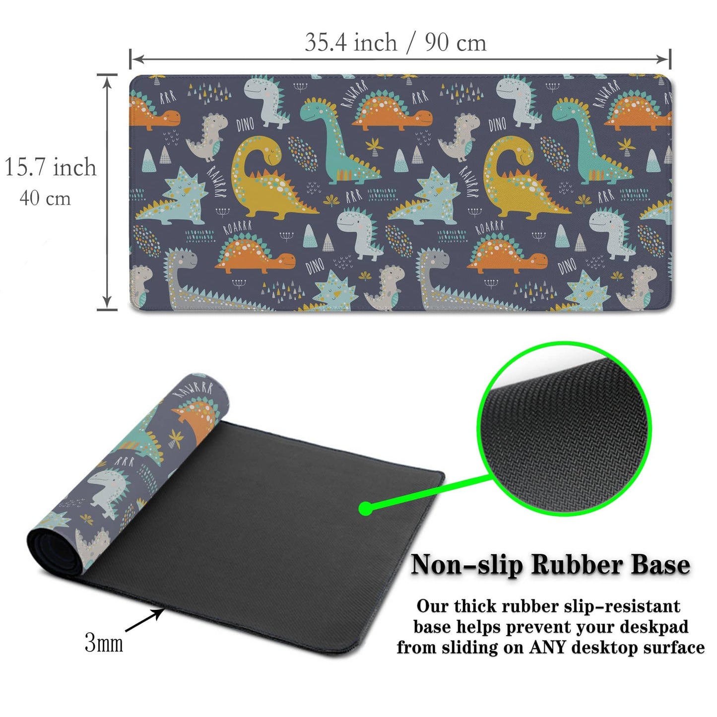 Samgula Computer Desk Mat Yellow, Gaming Mouse Pads Desk Mouse Pad, Desktop Computer Mat Non-Slip